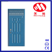 Modern Transom Design Safety Main Steel Door with Hinges